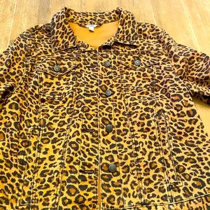 Leopard print jean jacket